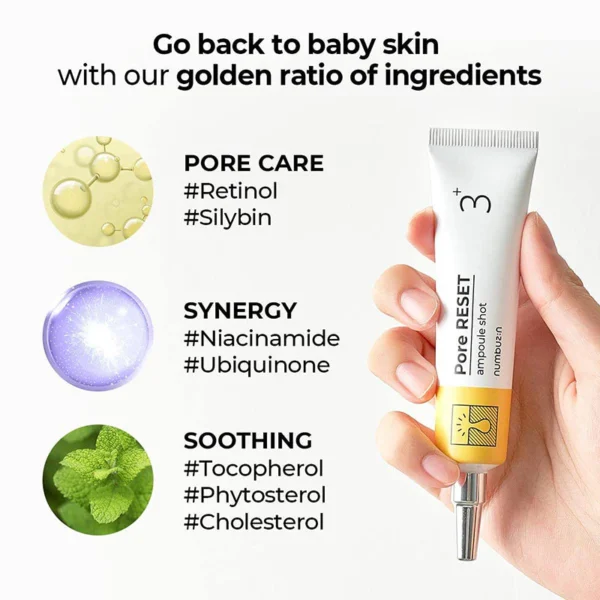 numbuzin no.3 pore reset ampoule shot
