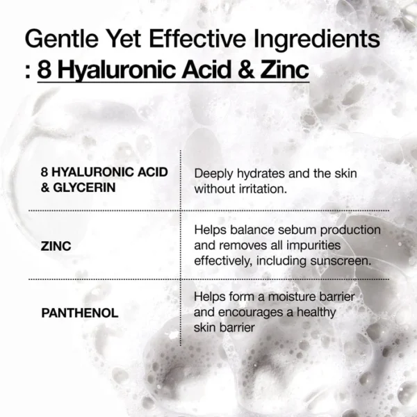 anua 8 hyaluronic acid hydrating gentle foaming cleanser 150ml