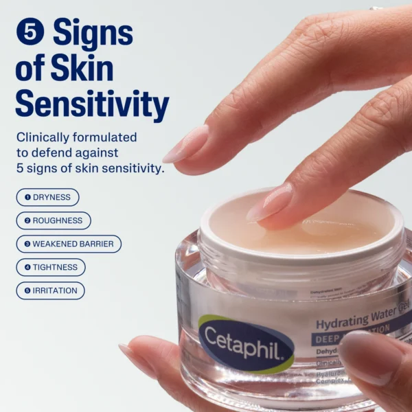 cetaphil deep hydration skin restoring water gel 72 hour face moisturizer, 1.7 fl oz