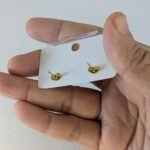 Heart stud earrings with cubic zirconia stones - Image 3