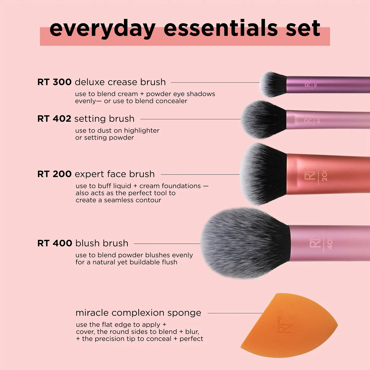 real techniques everyday essentials makeup brush set real techniques everyday essentials makeup brush set