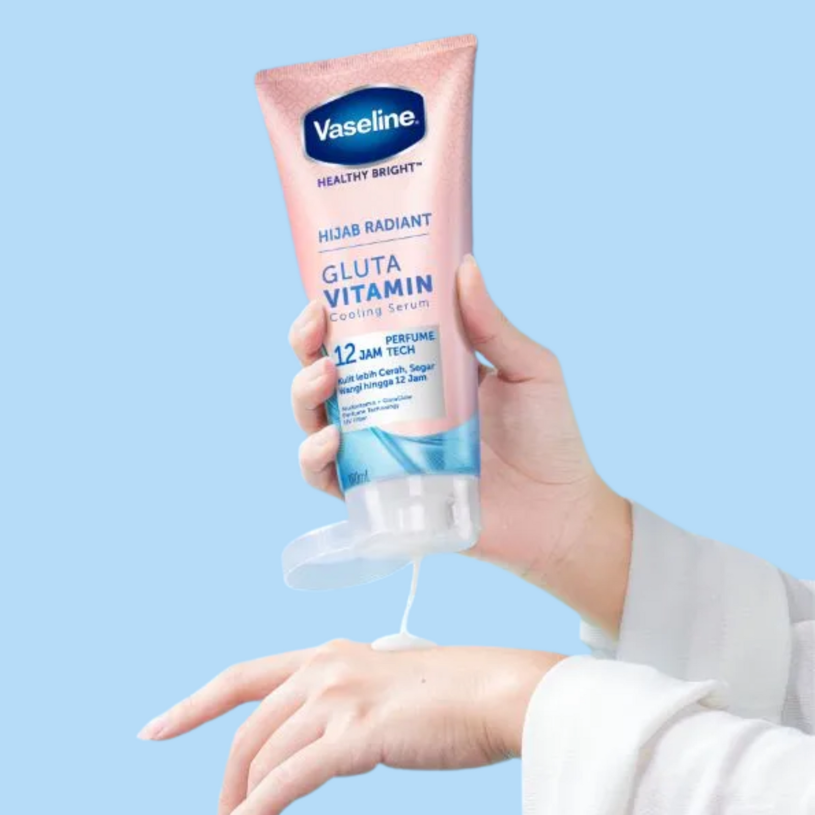 Vaseline Healthy Bright Hijab Radiant Gluta Vitamin Cooling Body Serum 180ml - Image 2